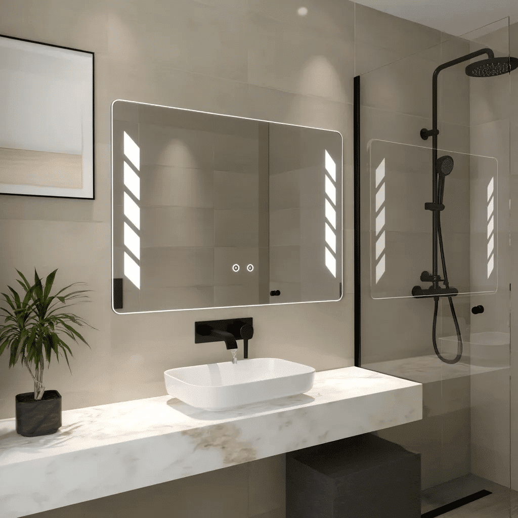 1760621042789-0199ed30-7025-77c1-9856-d3943f87f451 Chevron Strip Touch Sensor LED Bathroom Mirror 6