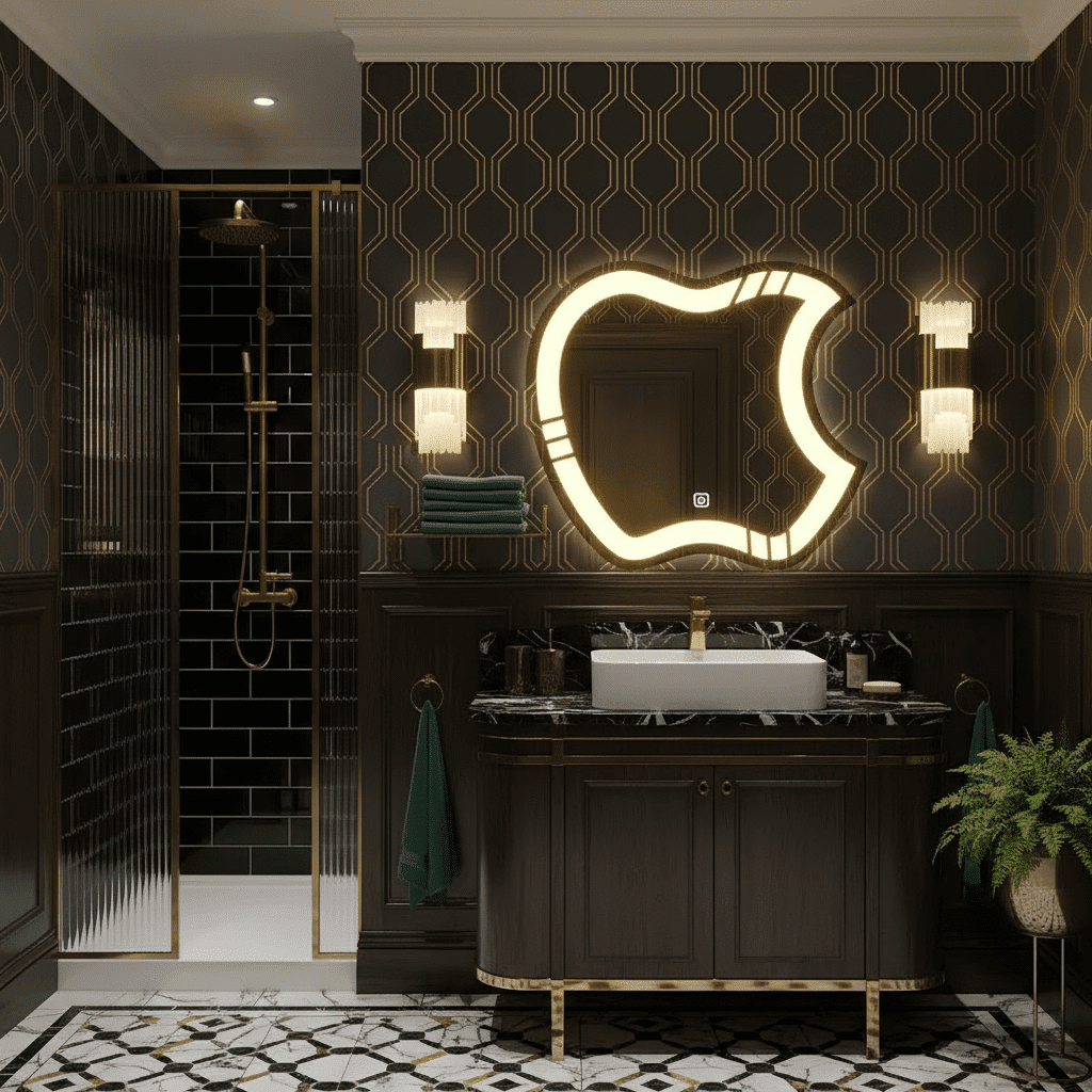 Luxury Abstract LED Mirror for Modern Bathrooms