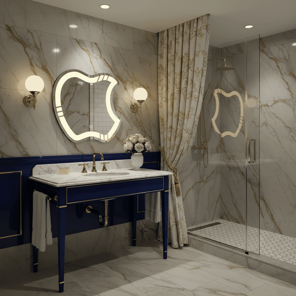 Luxury Abstract LED Mirror for Modern Bathrooms
