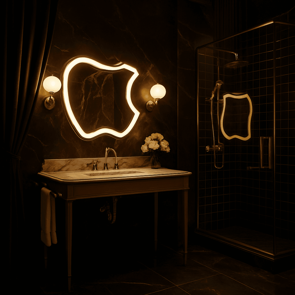 Luxury Abstract LED Mirror for Modern Bathrooms