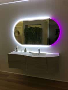 Lighted led mirror for bathroom.