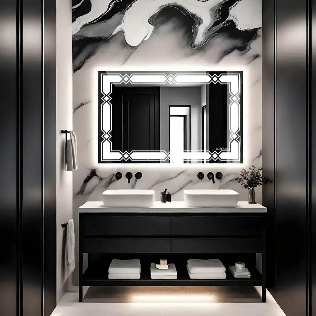 Rectangle LED Bathroom Mirror with Anti-Fog & Dimmable Lights - Modern Backlit Vanity Mirror