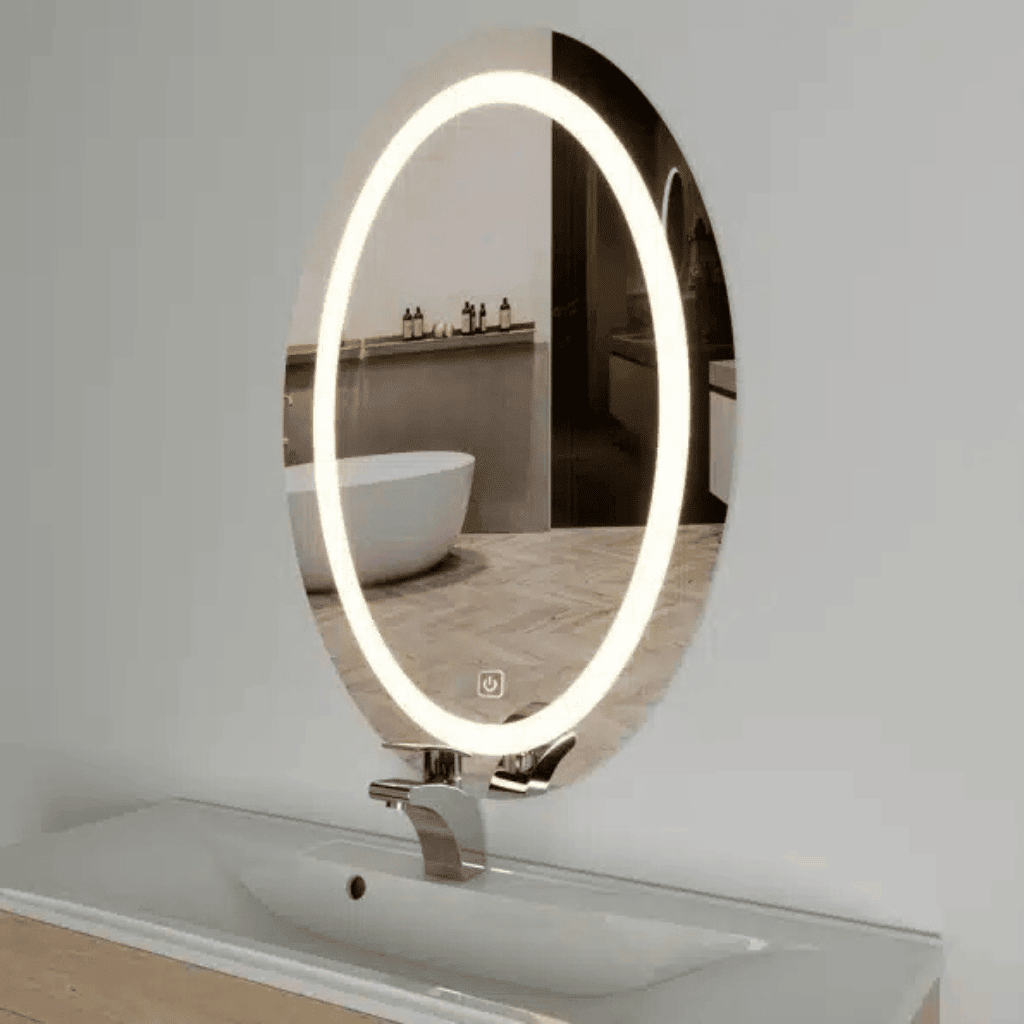 Oval led mirror handwash