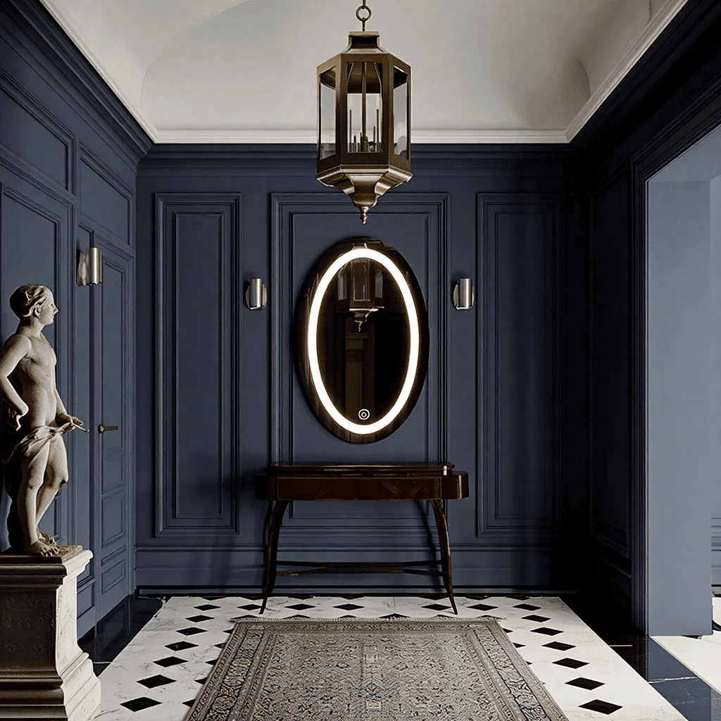 Oval living room led mirrorOval living room led mirror
