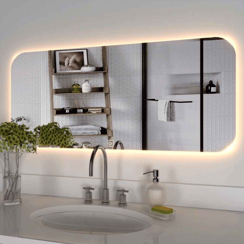 Rectangle couve corner led mirror 1