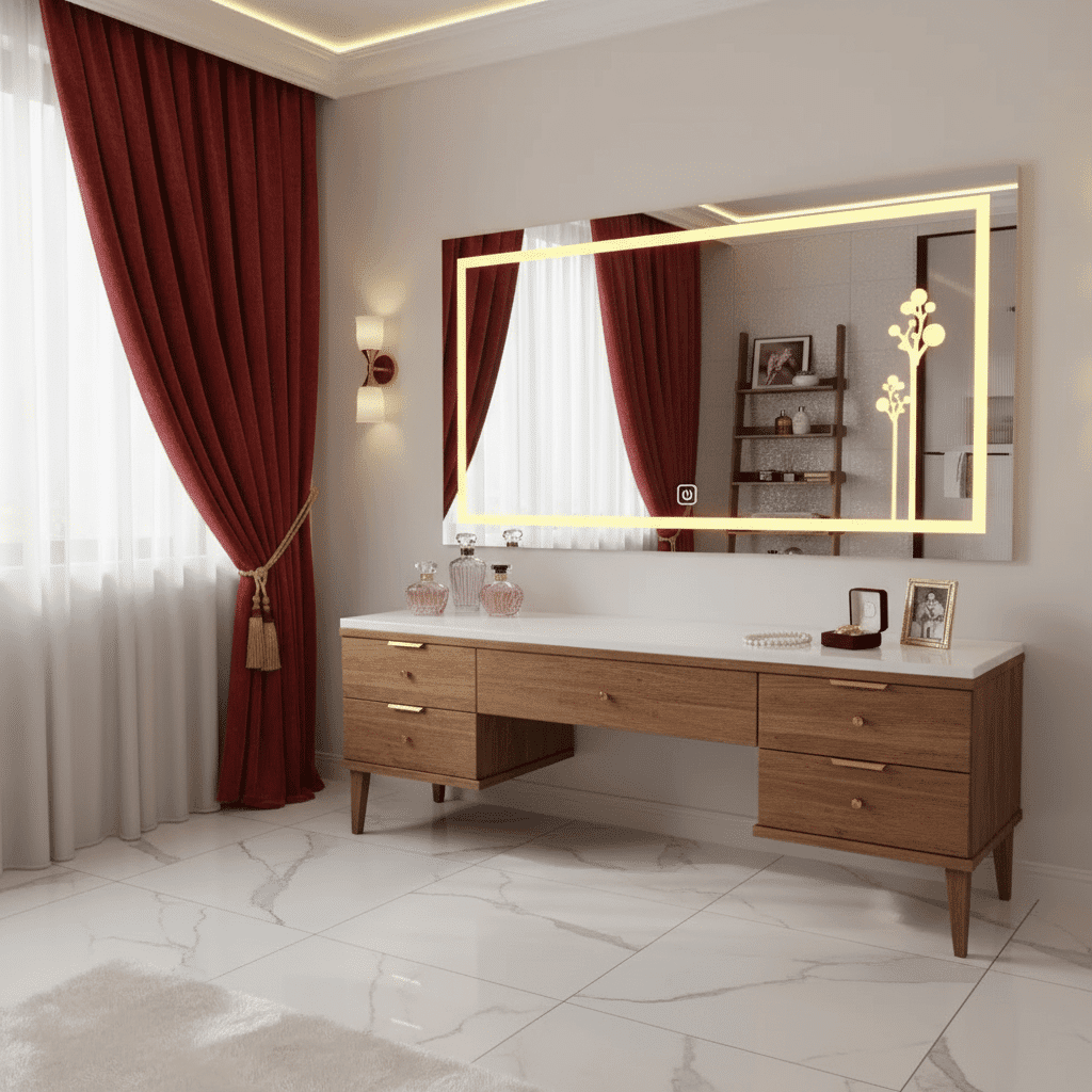 Rectangle frosted design ledmirror 1
