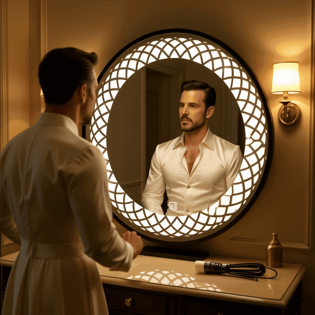Frosted Round LED Bathroom Mirror with Soft Glow