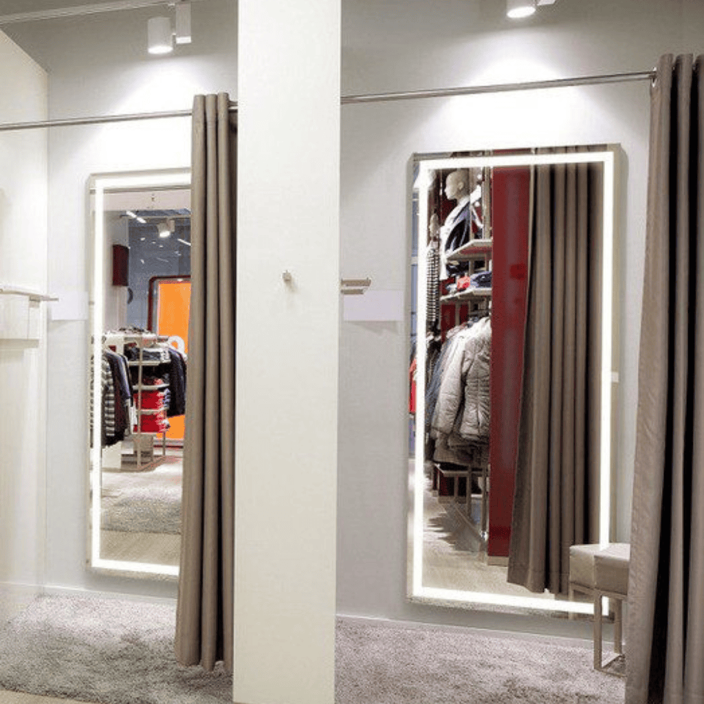 Modern Dressing Room Mirror with Soft LED Light Border