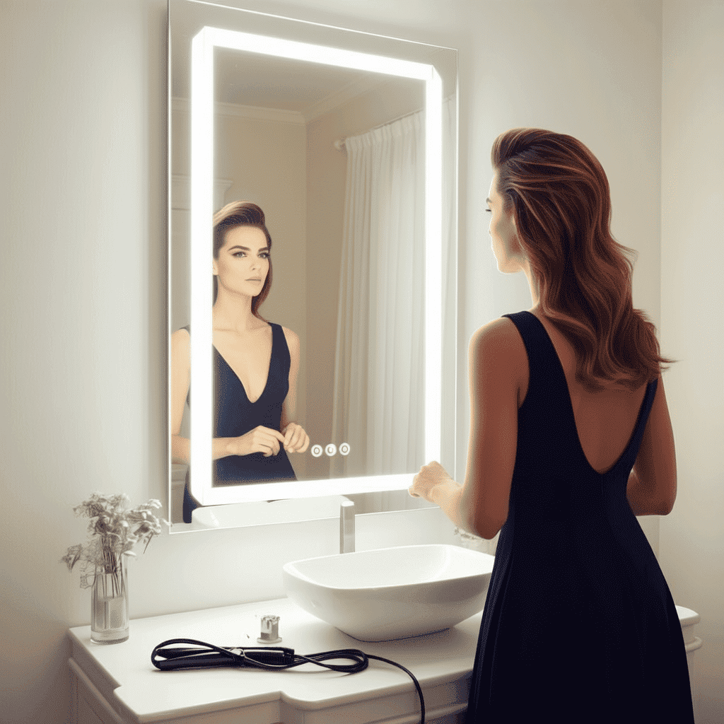 Decorative Wash Basin LED Mirror with Sensor 1