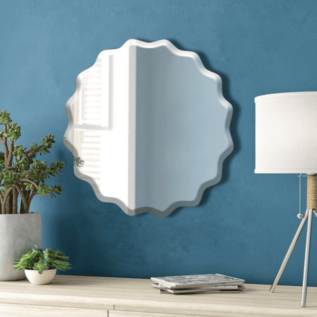 Customizable Round LED Bathroom Mirror with Personalized Quote
