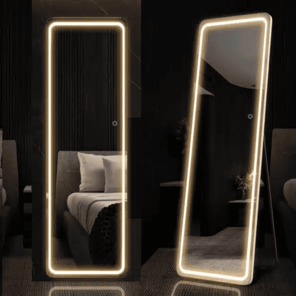 Full-Length LED Dressing Mirror with Warm Light Border
