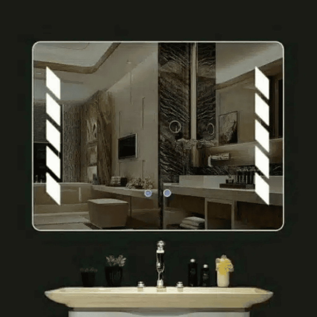 Chevron Strip Touch Sensor LED Bathroom Mirror