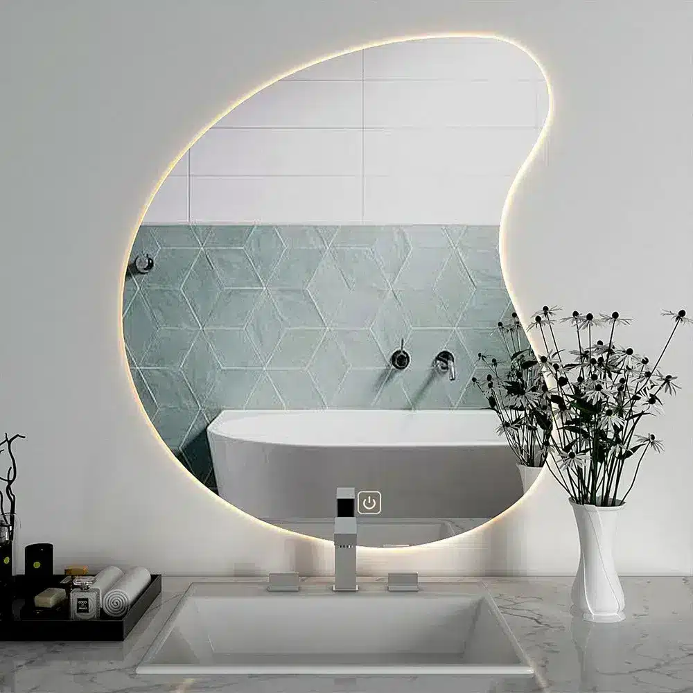 Artistic Illuminated Mirror with Touch Sensor