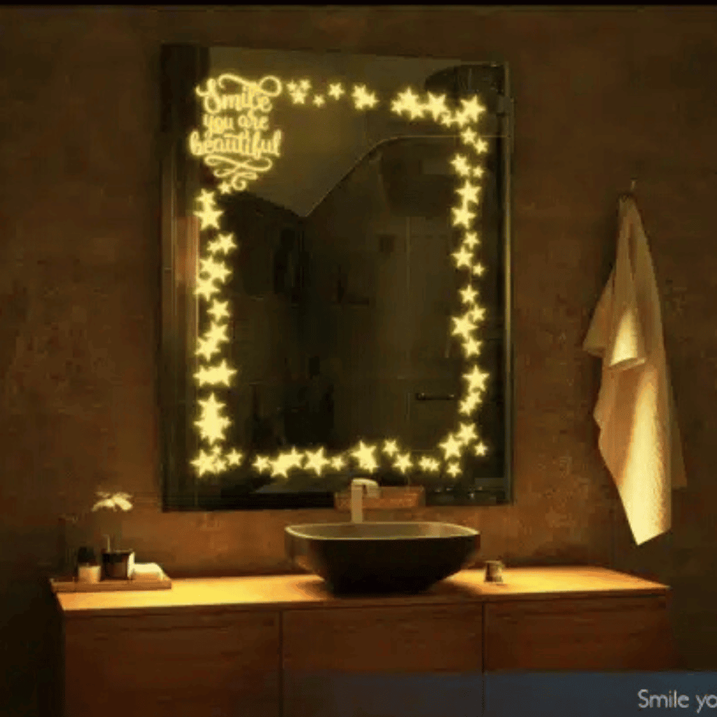 Decorative Engraved Wall Mirror with LED Decorative Engraved Wall Mirror with LED