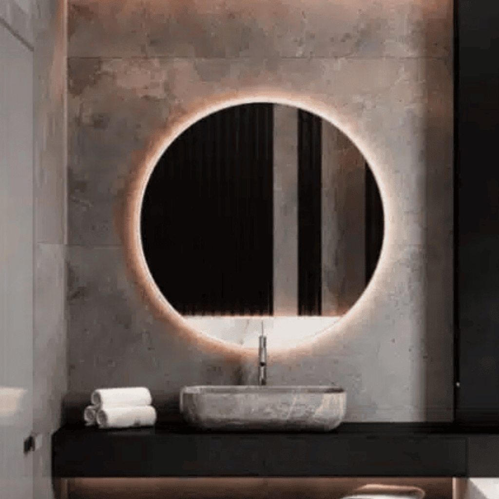 Elegant Round Backlit Mirror with LED Lighting