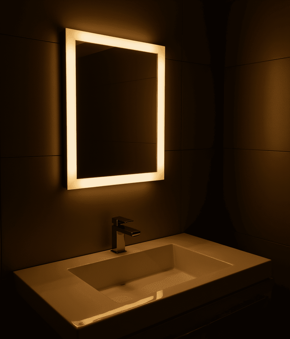 Halo Tall Light Mirror – Vertical LED Backlit Mirror for Modern Interiors