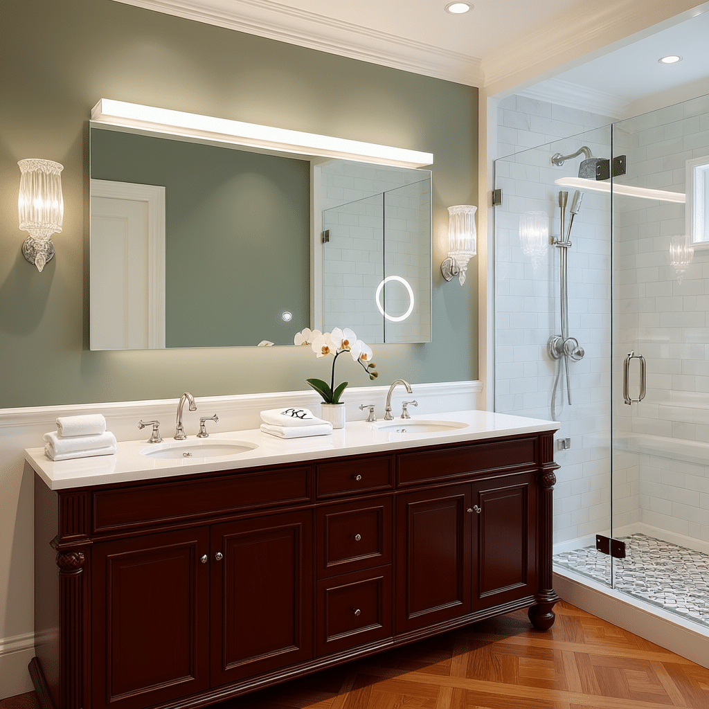 Lighted Bathroom Wall-Mounted Mirror – LED Mirror for Modern Washrooms