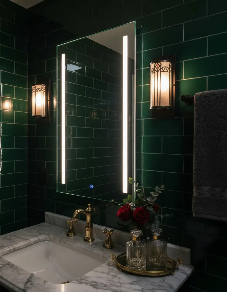 Modern LED Washroom Mirror with Anti-Fog & Backlight 2
