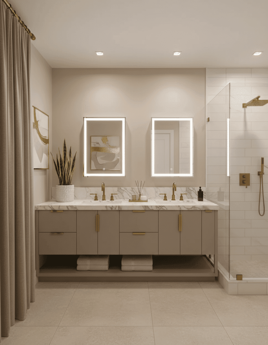 LED Illuminated Bathroom Storage with Color-Changing Lights