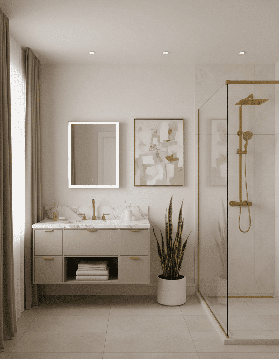 LED Illuminated Bathroom Storage with Color-Changing Lights
