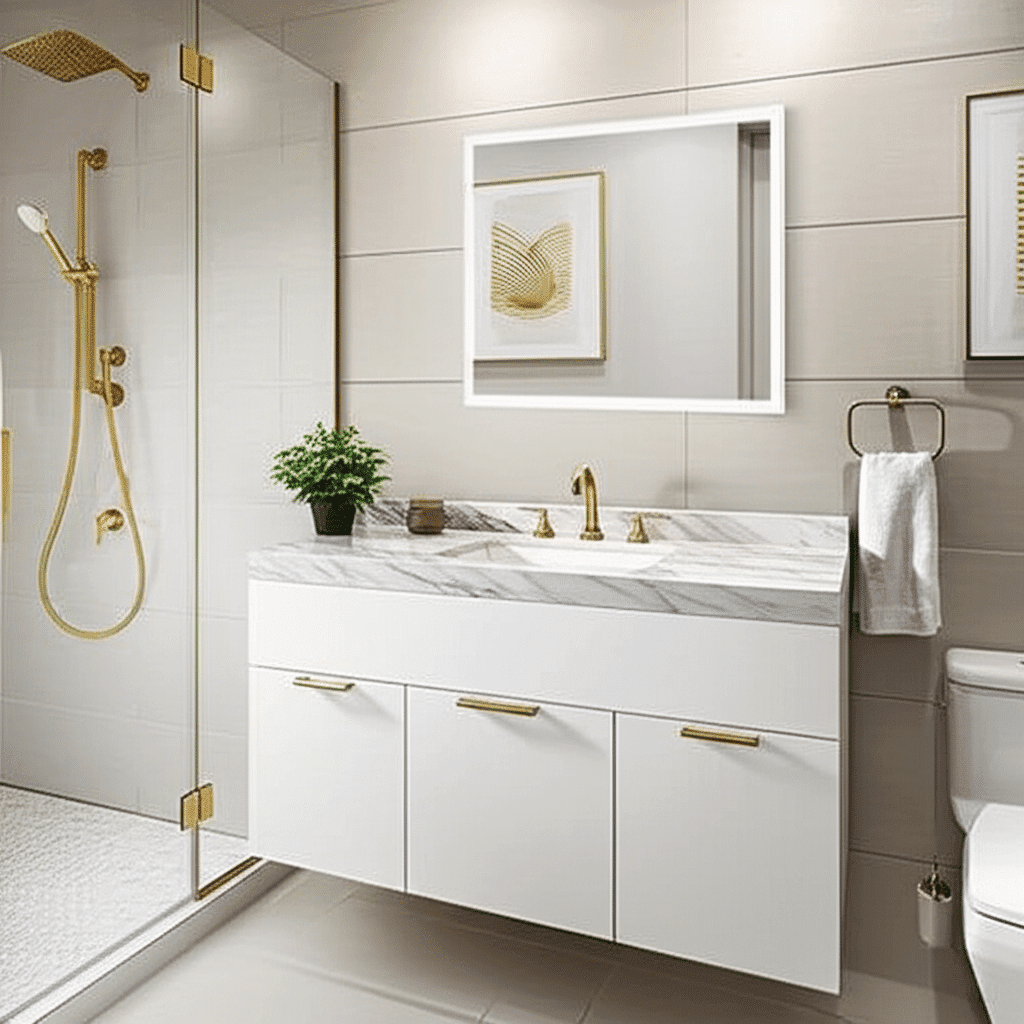 Square Wall-Mounted Mirror with Backlit Glow