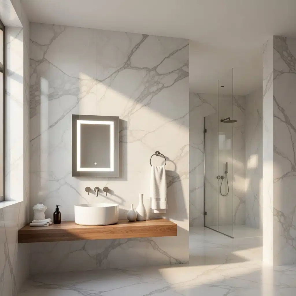 Square LED Bathroom Mirror with Touch Sensor & Soft Glow