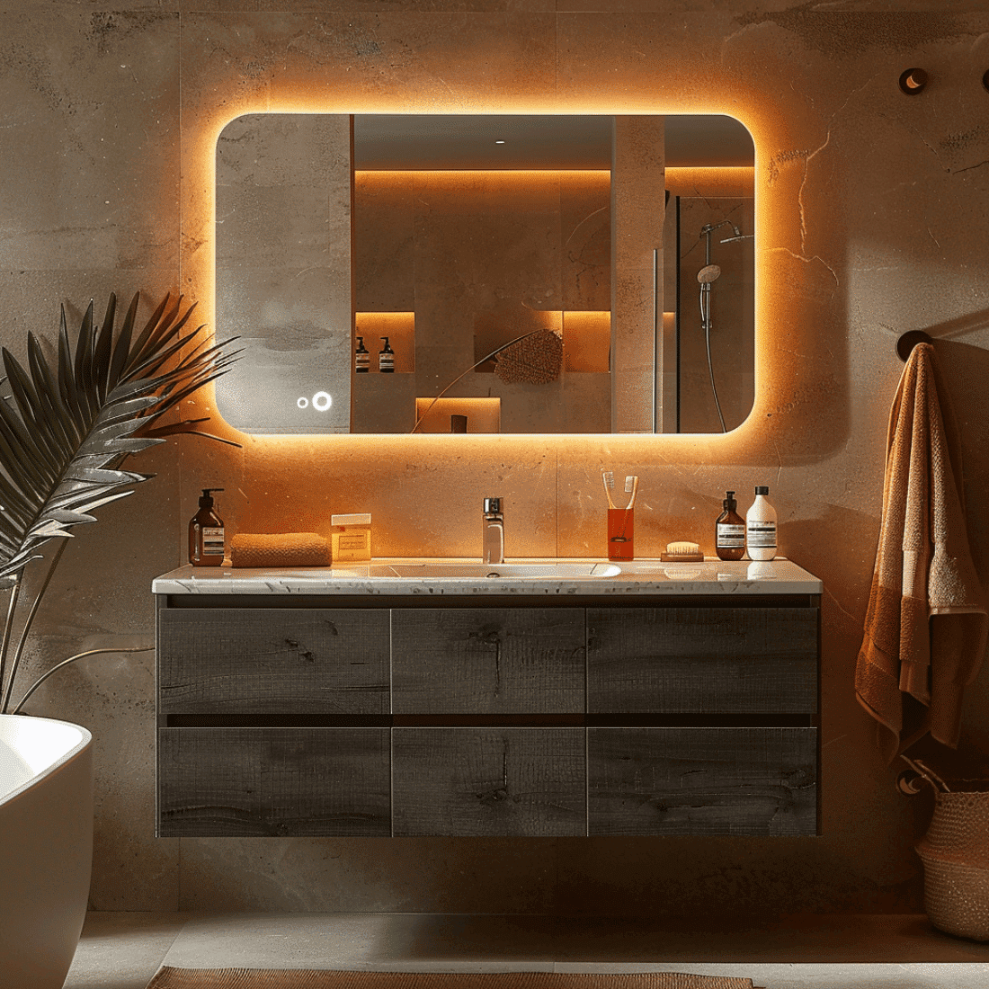 Backlit Wide Light Mirror 500×625 1