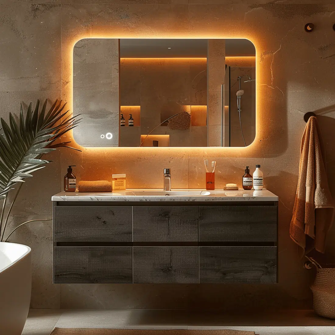 Backlit Wide Light Mirror 500×625 1