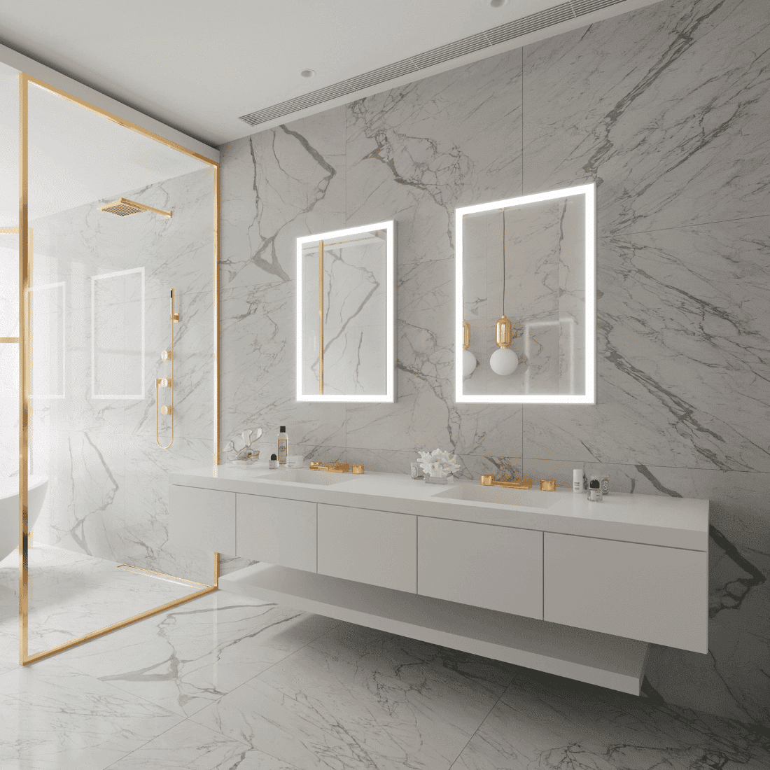 Sleek Vertical LED Mirror for Modern Spaces