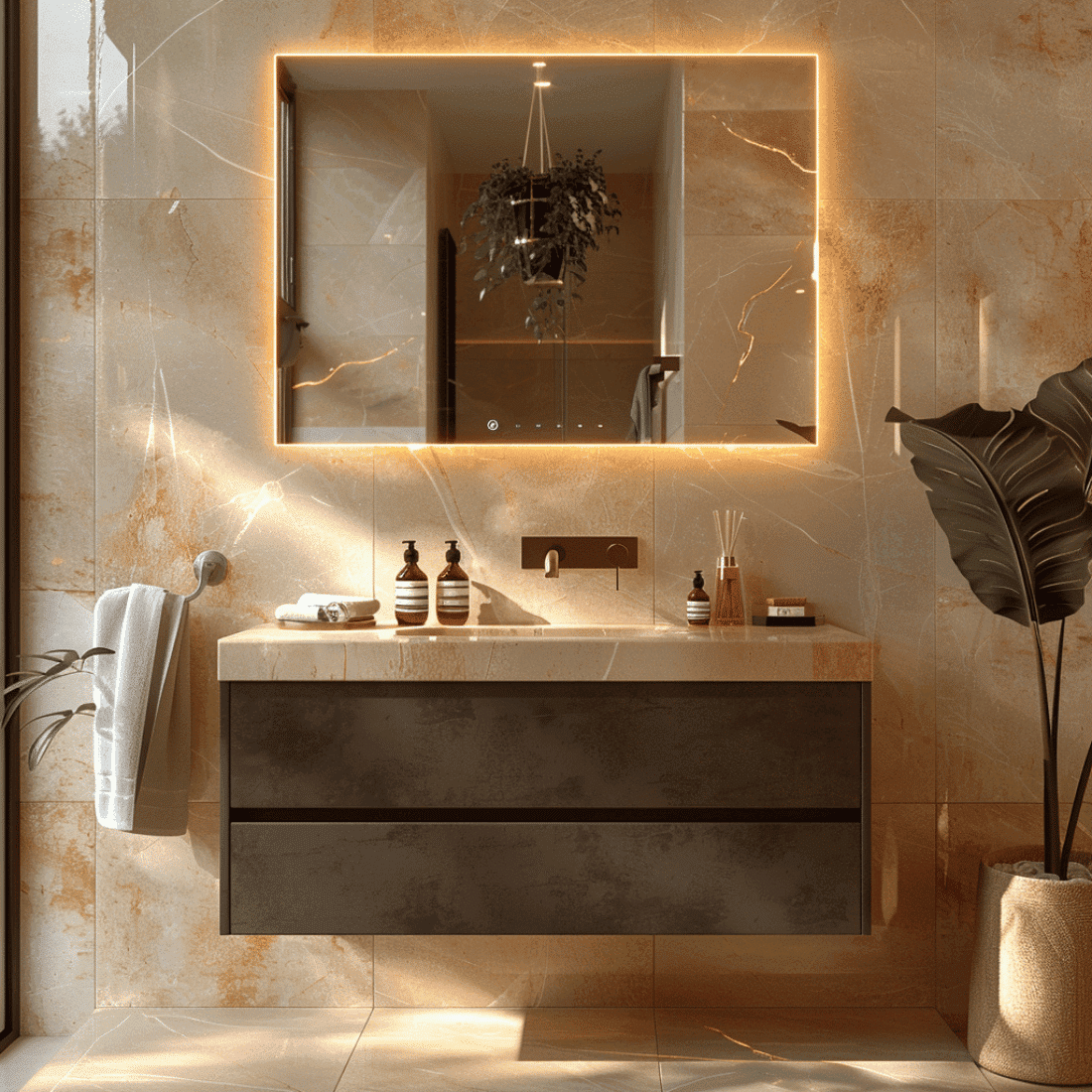 Backlit Wide Light Mirror 500×625 1