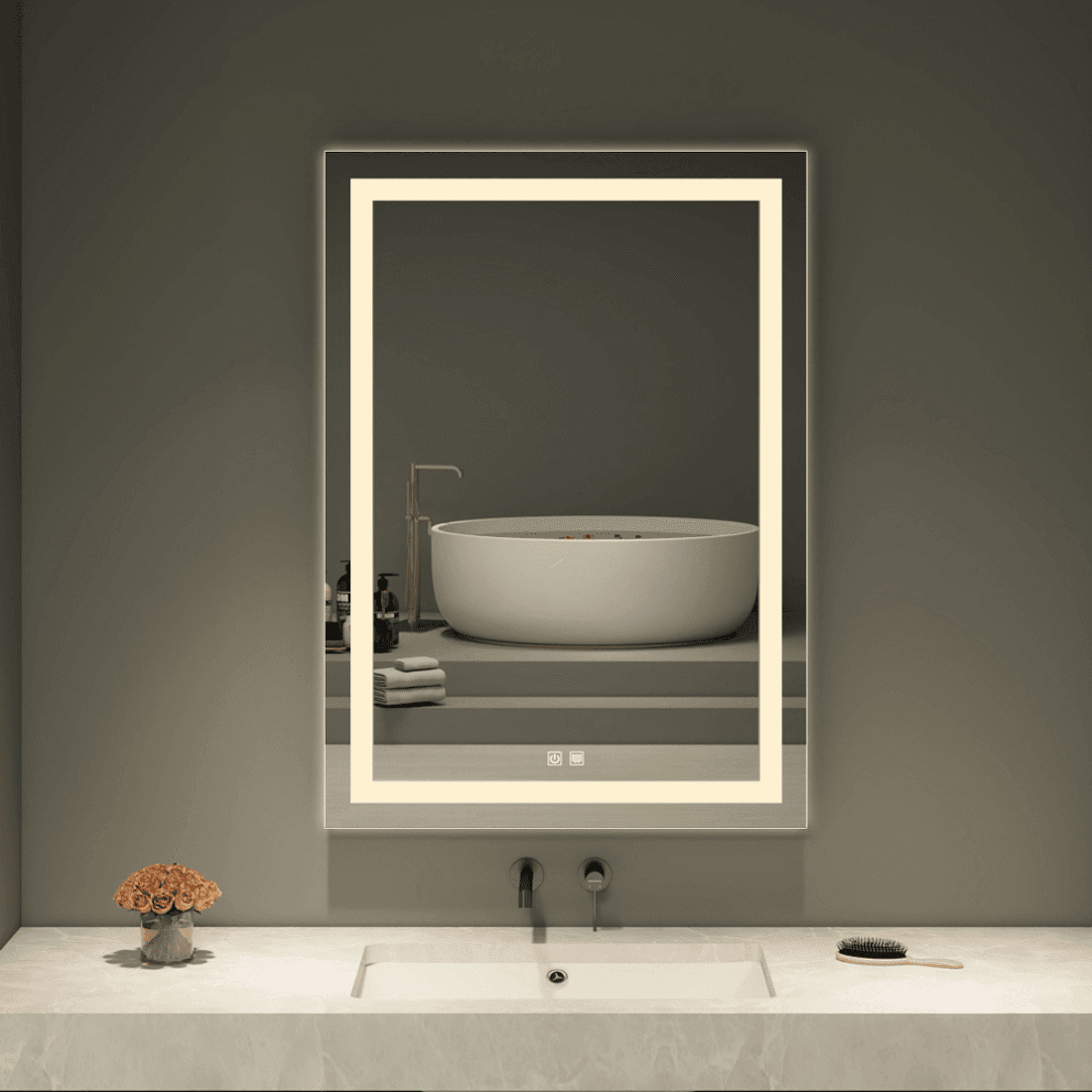 Oval Backlit LED Bathroom Mirror – Modern Illuminated Vanity Mirror with Touch Control Oval Backlit LED Bathroom Mirror – Modern Illuminated Vanity Mirror with Touch Control