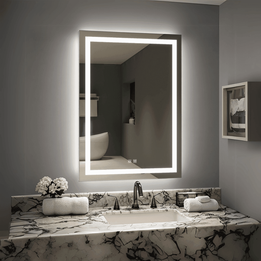 Oval Backlit LED Bathroom Mirror – Modern Illuminated Vanity Mirror with Touch Control Oval Backlit LED Bathroom Mirror – Modern Illuminated Vanity Mirror with Touch Control