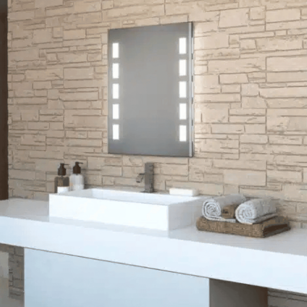 Cube Light Mirror - Wide LED Bathroom Mirror with Touch Control & Anti-Fog