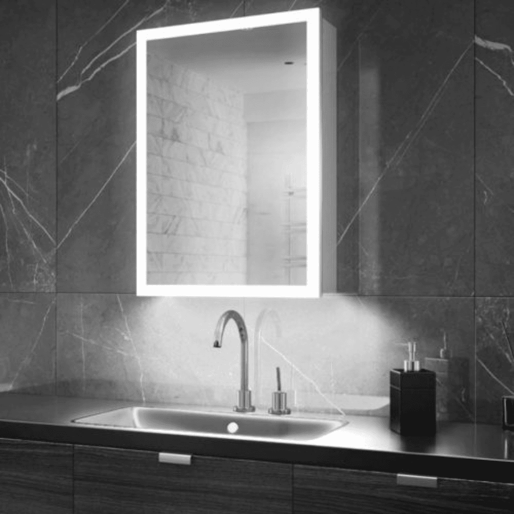 LED Illuminated Bathroom Storage with Color-Changing Lights