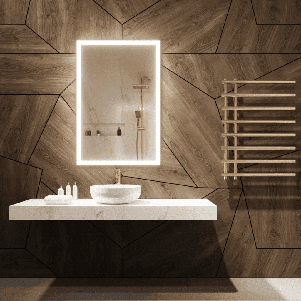 Sleek Vertical LED Mirror for Modern Spaces