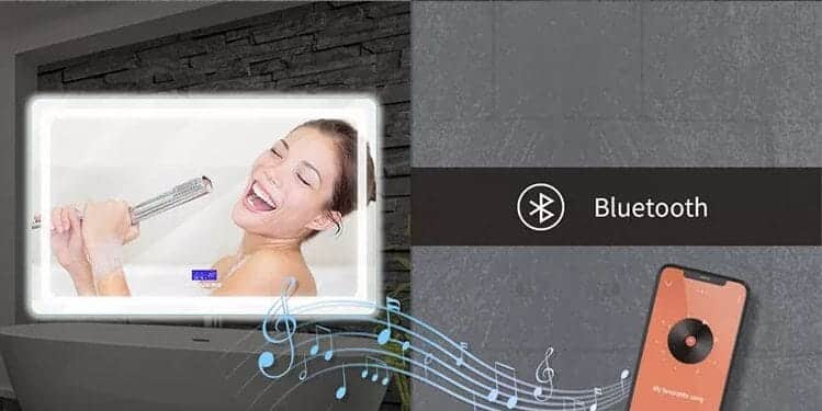 Bluetooth LED mirror with inbuilt speakers