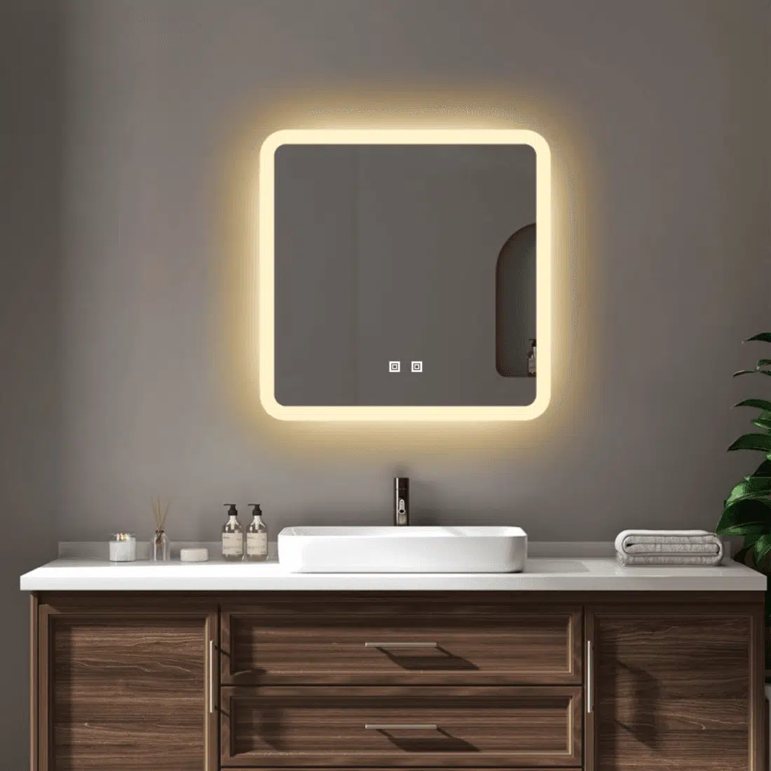 Professional Makeup Light Mirror with LED Lights - Adjustable Brightness & Magnification
