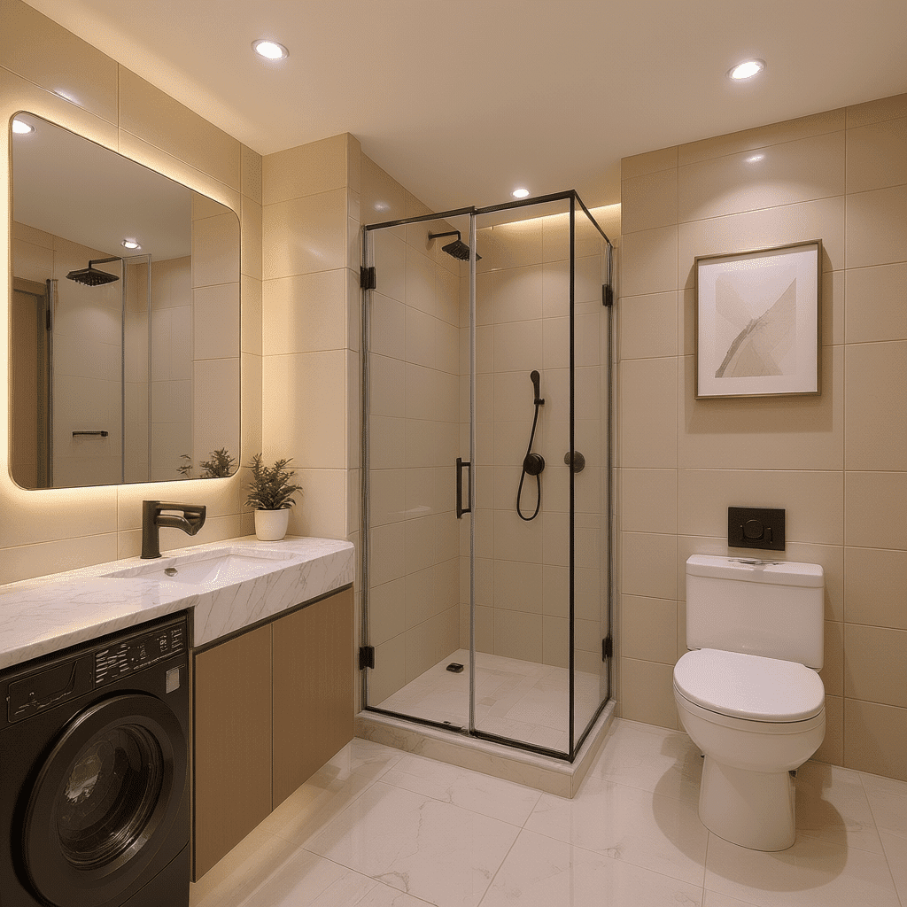 Large Rectangular LED Bathroom Mirror with Soft Backlight