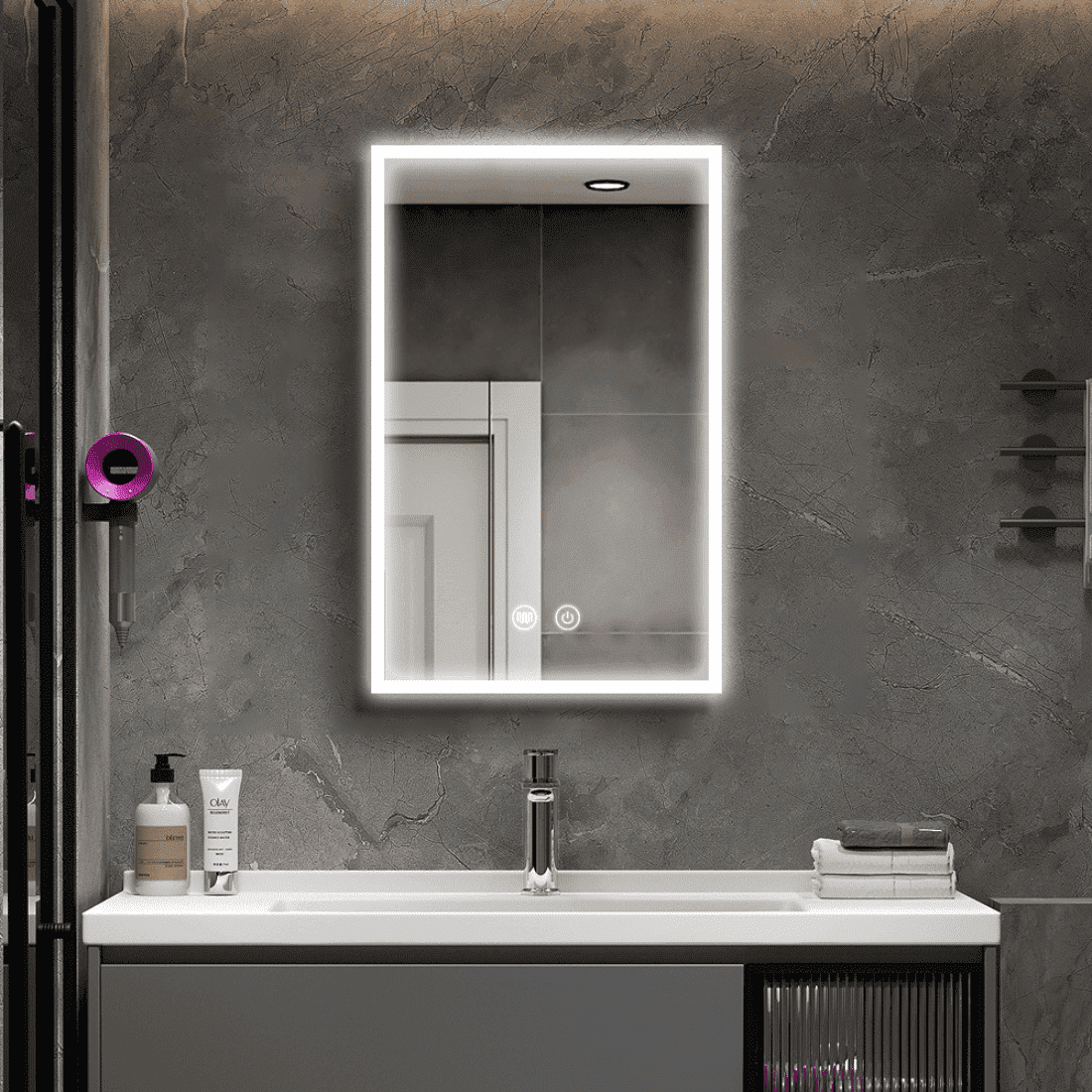 Wall Mounted LED Mirror Storage Cabinet