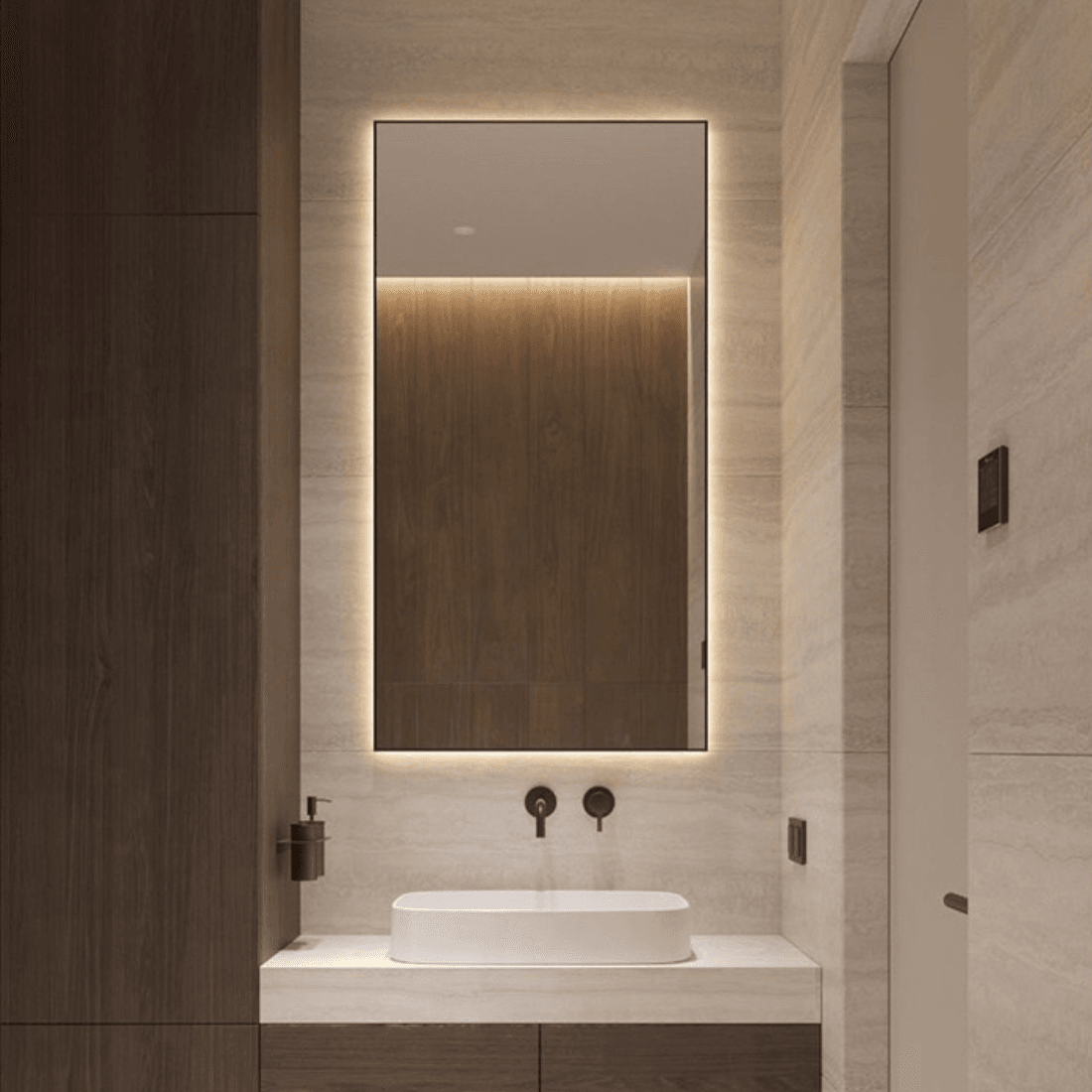 Living room lighted LED mirror Living room lighted LED mirror