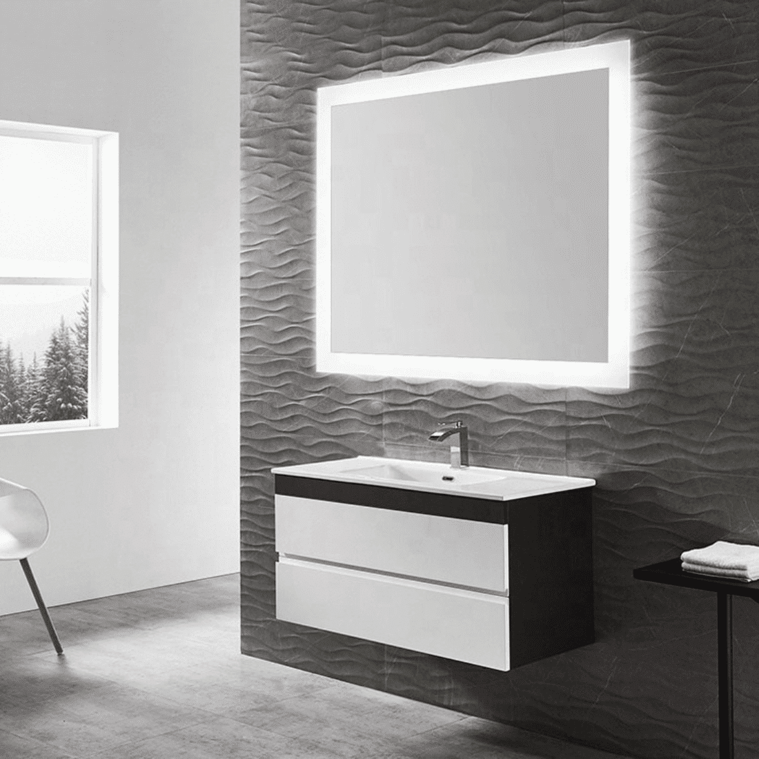 Ultra-Thin Dimmable Vanity Mirror with Touch Control