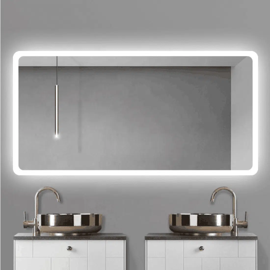 Modern Light Mirror - Frameless LED Bathroom Mirror with Touch Control