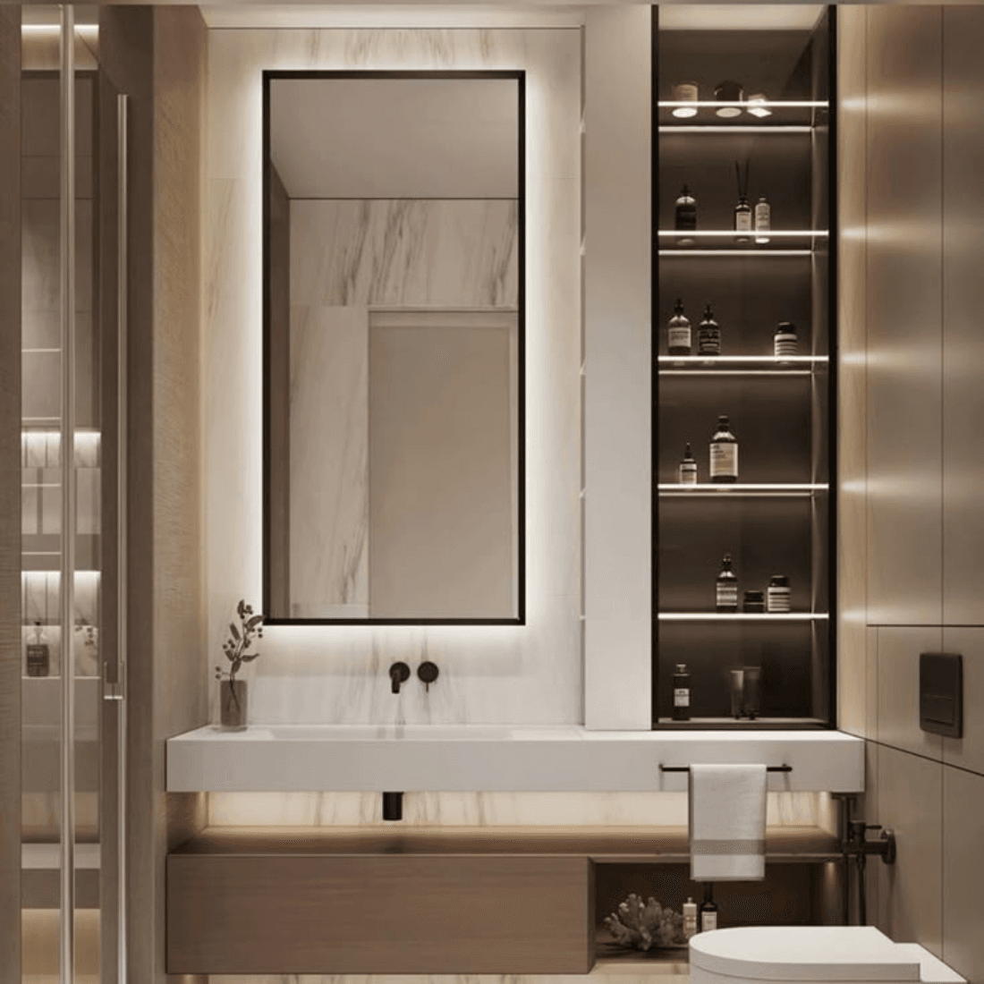 Living room lighted LED mirror Living room lighted LED mirror