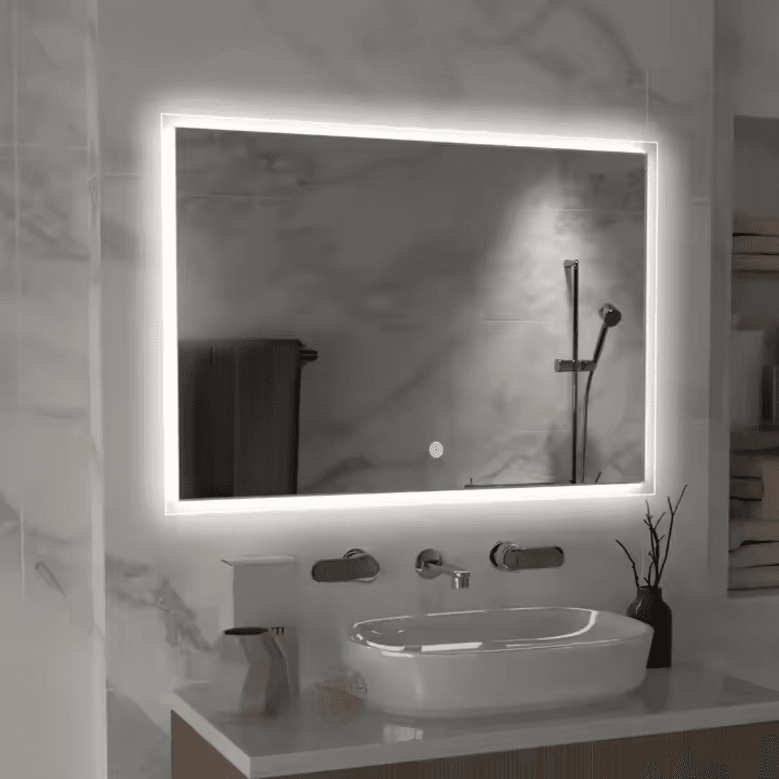 Ultra-Thin Dimmable Vanity Mirror with Touch Control