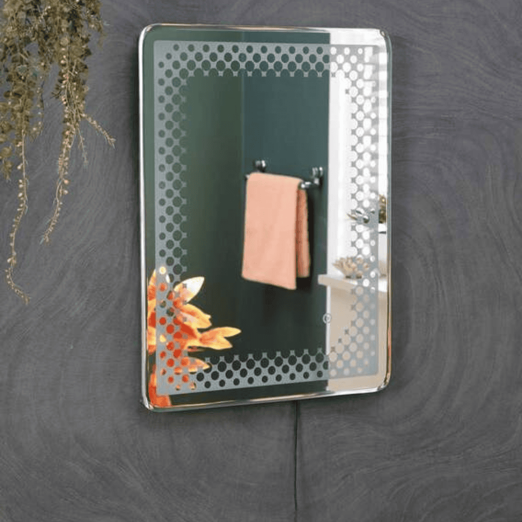 fab LED Mirror Rectangle Wall Mirror In Blue Colour