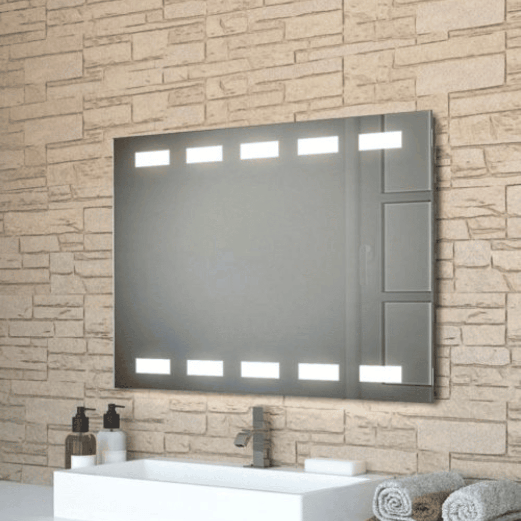 Cube Light Mirror - Wide LED Bathroom Mirror with Touch Control & Anti-Fog