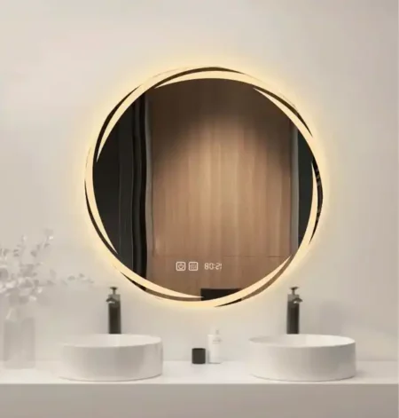 wash basin led mirror c9.webp-Modern Mirror with Built-in Lights