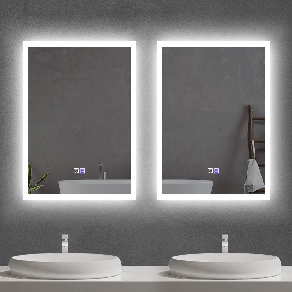 Elegant Rectangle LED Wall Mirror for Bathrooms
