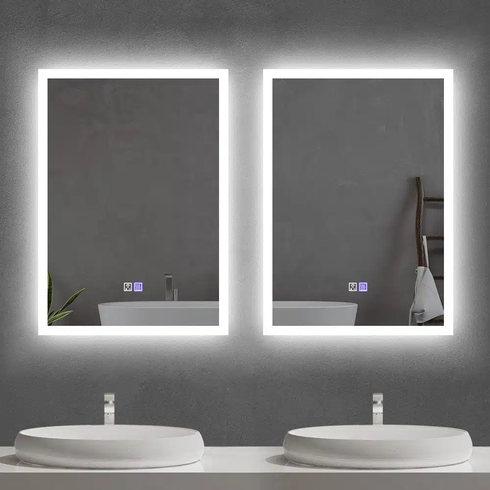 Elegant Rectangle LED Wall Mirror for Bathrooms