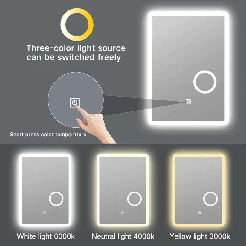 Magnifying led mirror